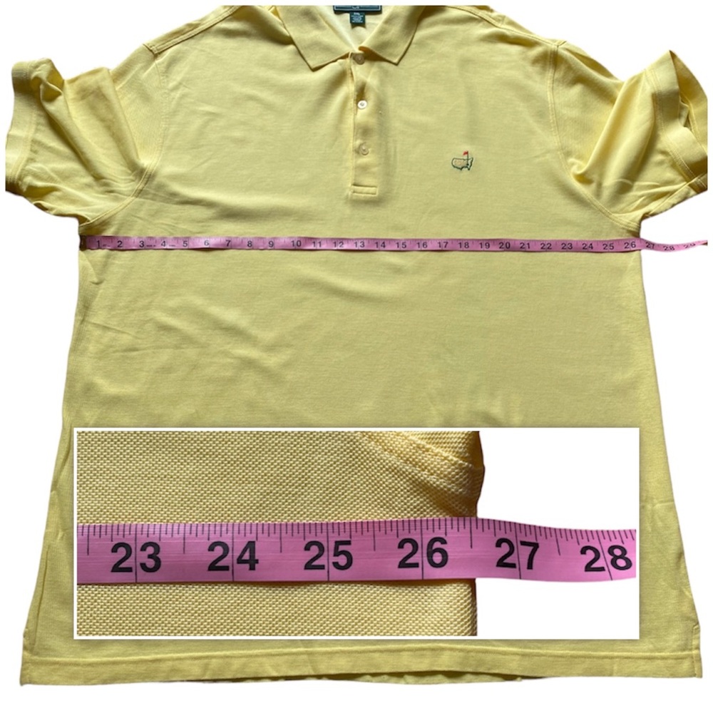 Masters Collection Polo Shirt Adult XXL 2XL Yellow Solid Short Sleeve Golf Mens - Picture 8 of 9